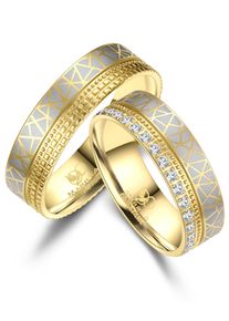 MARRYA Damen Partnerring "Edelstahl Ringe Trauringe Eheringe Partnerringe", 68, Edelstahl, gold, Edelstahl, Fingerringe