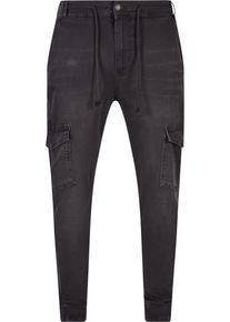 2Y STUDIOS Herren Cargohose "2Y Studios Herren 2Y Basic Cargo Antifit Denim", schwarz, Gr. 34, unifarben, 97% Baumwolle, 3% Elasthan, Hosen