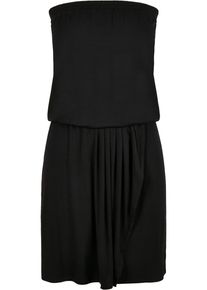 Urban Classics Damen Shirtkleid "Urban Classics Damen Ladies Viscose Short Bandeau Dress", schwarz, klassisch, Gr. XS, unifarben, 95% Viskose, 5%