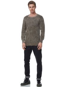 Rusty Neal Herren Strickpullover, grün, casual, Gr. XL, Batikmuster, unifarben, 50% Polyacryl, 50% Baumwolle, Pullover, im dezenten Batik-Design