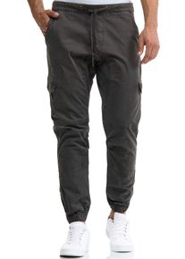 INDICODE Herren Cargohose "INLevi", grau, modisch, Gr. L, unifarben, Web, Obermaterial: 98% Baumwolle, 2% Elasthan, Hosen, mit seitlichen