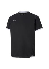 Puma Kinder Trainingstop "TEAMLIGA JERSEY JR", schwarz-weiß, sportlich, Gr. 128, unifarben, Interlock, Obermaterial: 100% Polyester, Tops