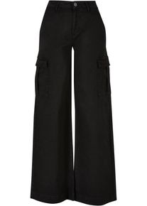 Urban Classics Damen Stoffhose "Urban Classics Damen", schwarz, Gr. 31, unifarben, 98% Baumwolle, 2% Elasthan, Hosen