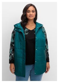 sheego Damen Steppweste "Große Größen", blau, feminin, Gr. 40, unifarben, Obermaterial: 100% Polyester;Futter: 100% Polyester;Wattierung: 100%