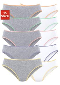 Petite Fleur Damen Bikinislip, Gr. 32, grau, Single Jersey, Obermaterial: 95% Baumwolle, 5% Elasthan, unifarben, meliert, Unterhosen, aus elastischer