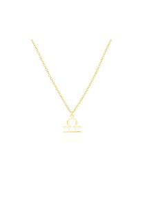 Beka & Bell BEKA & BELL Damen Kette mit Anhänger "925-Sterling Silber vergoldet Glänzend 42cm Waage", 42cm, Silber 925 (Sterlingsilber), L: 42cm, gelb, Silber