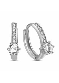 dKeniz Damen Paar Creolen "Creolen Solitär 925/- Sterling Silber", ONE-SIZE, Silber 925 (Sterlingsilber), silber, Silber 925 (Sterlingsilber),