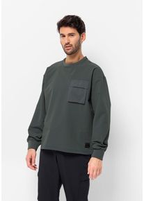 Jack Wolfskin Herren Rundhalspullover "WANDERMOOD PULLOVER M", grün, Gr. S, 1. OBERSTOFF 93% POLYAMID, 7% ELASTHAN 2. OBERSTOFF 100% POLYAMID 3.