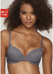 Nuance Damen Schalen-BH, Gr. 75, grau, Spitze, Microtouch, Obermaterial: 85% Polyamid, 15% Elasthan, feminin, BHs, im Rücken aus Spitze, Cups aus