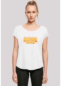 F4NT4STIC Damen T-Shirt "Stranger Things Fire Logo Women Netflix TV Series", weiß, casual, Gr. S, Obermaterial: 100% Baumwolle, Shirts, Premium