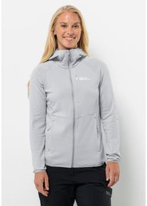 Jack Wolfskin Damen Fleecejacke "KOLBENBERG HOODED FZ W", grau, Gr. S, Obermaterial: 95% Polyester, 5% Elastan; Futter: 100% Polyester, Jacken