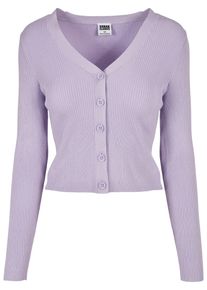 Urban Classics Damen Strickjacke "Urban Classics Damen Ladies Short Rib Knit Cardigan", lila, Gr. XXL, unifarben, 35% Polyacryl, 35% Viskose, 30%