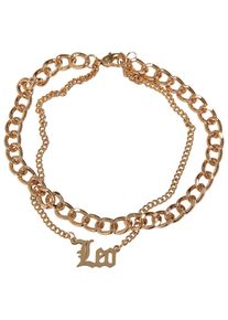 Urban Classics Damen Fußkette "Urban Classics Unisex Zodiac Golden Anklet", L/XL, Edelstahl-Metall, braun, Edelstahl, Metall, Fußkettchen