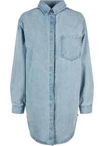 Urban Classics Damen Shirtkleid "Urban Classics Damen Ladies Oversized Denim Shirt Dress", blau, klassisch, Gr. XL, unifarben, 100% Baumwolle, Kleider