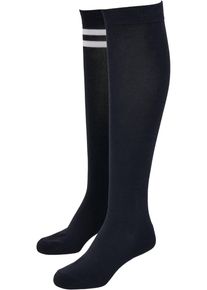 Urban Classics Herren Basicsocken "Urban Classics Unisex Ladies College Socks 2-Pack", Gr. 35, blau, Polyester, Elasthan, Socken