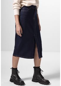Damen Jeansrock, blau, casual, Gr. 38, STREET ONE STUDIO, unifarben, Jeans, 99% Baumwolle, 1% Elasthan, Röcke, in dunkelblauer Waschung