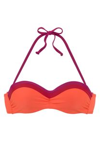 s.Oliver Damen Bügel-Bandeau-Bikini-Top "Yella", bunt, Gr. 40, kontrastfarbene Details, unifarben, Recycling-Polyamid, Bikini-Oberteile, mit