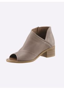 Andrea Conti Damen Sandalette, Gr. 40, grau, Leder, Glattleder, modisch, Schuhe