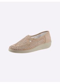 CLASSIC Damen Slipper, Gr. 37, beige, Glattleder, Nubukleder, Nubukleder, klassisch, Schuhe