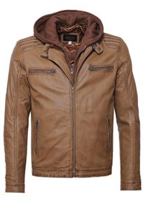 JCC Herren Bikerjacke "31024993", braun, Gr. 58, Obermaterial: 100% Leder, Schaf / Futter: 100% Polyester / Wattierung: 100% Polyester / Kapuze: 65%