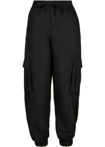 Urban Classics Damen Cargohose "Urban Classics Damen Ladies Viscose Twill Cargo Pants", schwarz, Gr. S, unifarben, 69% Viskose, 31% Polyester, Hosen