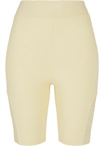 Urban Classics Damen Radlerhose "Urban Classics Damen Ladies High Waist Lace Inset Cycle Shorts", gelb, Gr. M, unifarben, 94% Baumwolle, 6% Elasthan,