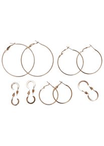 Urban Classics Damen Schmuckset "Urban Classics Damen Basic Hoop Earrings 6-Pack", one size, gold, Eisen, Stahl, Schmuck-Sets