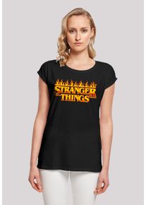 F4NT4STIC Damen T-Shirt "Stranger Things Fire Logo", schwarz, casual, Gr. L, Obermaterial: 100% Baumwolle, Shirts, Premium Qualität
