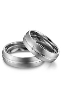MARRYA Damen Partnerring "Titan Ringe Trauringe Eheringe Partnerringe", 48, Titan, silber, Titan, Fingerringe