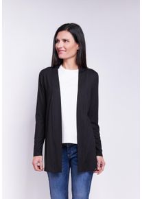 Seidel Moden Damen Kurzjacke, schwarz, casual, Gr. 54, unifarben, Stoff, Obermaterial: 95% Viskose, 5% Elasthan, Jacken, ohne Verschluss, MADE IN