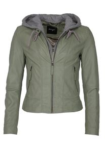 Maze Damen Lederjacke "42021133", grün, Gr. XXL, Obermaterial: 100% Lammleder / Innenfutter: 100% Polyester / Kapuze: 55% Baumwolle, 45% Polyester,