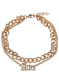 Urban Classics Damen Fußkette "Urban Classics Unisex Zodiac Golden Anklet", S/M, Edelstahl-Metall, gold, Edelstahl, Metall, Fußkettchen
