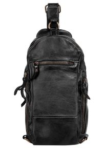 XZONE X-ZONE Damen Umhängetasche, schwarz, Leder, unifarben, Taschen, echt Leder, Made in Italy