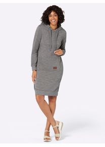 Casual Looks Damen Jerseykleid "Sweatkleid", grau, Gr. 19, meliert, unifarben, gemustert, mehrfarbig, 90% Baumwolle, 10% Polyester, Kleider