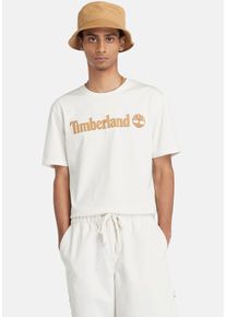 Timberland Herren T-Shirt "KENNEBEC RIVER Linear Logo Short Sl", weiß, casual, Gr. XL, unifarben, Jersey, Obermaterial: 100% Baumwolle, Shirts
