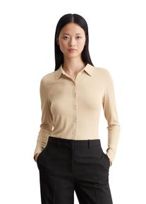 Marc O'Polo MARC O'POLO Damen Blusenshirt, beige, Basic, Gr. XXL, Single Jersey, Obermaterial: 94% Viskose, 6% Elasthan, Shirts, im hüftlangen Schnitt