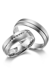 MARRYA Damen Partnerring "Edelstahl Ringe Trauringe Eheringe Partnerringe", 64, Edelstahl, silber, Edelstahl, Fingerringe