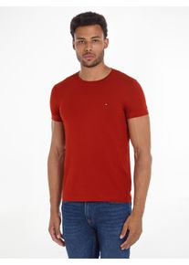 Tommy Hilfiger Herren T-Shirt "STRETCH SLIM FIT TEE", rot, casual, Gr. XXXL, Jersey, Obermaterial: 96% Baumwolle, 4% Elasthan, Shirts, mit