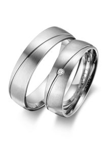 MARRYA Damen Partnerring "Titan Ringe Trauringe Eheringe Partnerringe", 50, Titan, silber, Titan, Fingerringe