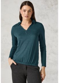 Cecil Damen Langarmshirt, grün, casual, Gr. XXL, unifarben, Web, Stoff, 50% Baumwolle, 50% Modal , Shirts, mit Elastiksaum