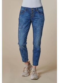 Zhrill Damen Slim-fit-Jeans "NALI", blau, casual, Gr. 27, unifarben, Denim/Jeans, Obermaterial: 56% Baumwolle, 38% Polyester, 4% Viskose, 2%