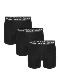 BULA Herren Boxershorts "Frame", Gr. M, schwarz, 95% Baumwolle, 5% Elasthan, mehrfarbig, Unterhosen, im 3er-Pack mit Flatlock-Nähten