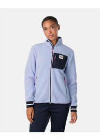 KARI TRAA Damen Fleecejacke "Rothe", blau, casual, Gr. XL, mehrfarbig, 100% Polyester, Jacken, mit hohem Kragen und Frontreißverschluss