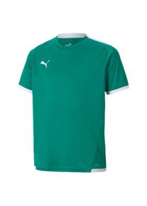 Puma Kinder Trainingstop "TEAMLIGA JERSEY JR", grün, sportlich, Gr. 164, unifarben, Interlock, Obermaterial: 100% Polyester, Tops