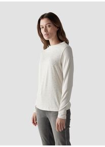 Lecomte Damen Print-Shirt "Lecomte Elegantes Langarmshirt mit Glitzerakzenten", beige, feminin, Gr. 48, unifarben, 94%Viskose 6%Elastan, Shirts