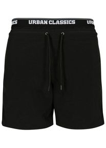Urban Classics Herren Badeshorts "Urban Classics Herren Two in One Swim Shorts", schwarz-weiß, Gr. S, 100% Polyamid, Badehosen