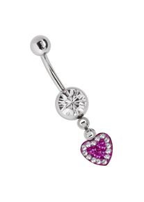Adelia´s ADELIA ́S Damen Bauchnabelpiercing "Piercing Bauchnabelpiercing", lila, Chirurgiestahl, Piercings, Banane mit 8 mm Zirkoniakugel in klar