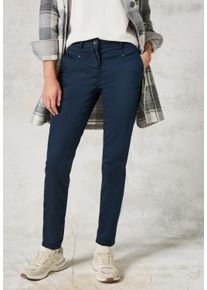 Cecil Damen Boyfriend-Hose, blau, casual, Gr. 27, unifarben, Web, 96% Baumwolle, 4% Elasthan, Hosen, 4-Pocket Style
