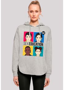 F4NT4STIC Damen Kapuzenpullover "Sex Education Teen Illustrated Netflix TV Series", grau, casual, Gr. L, Obermaterial: 100% Baumwolle, Pullover,