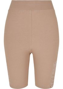 Urban Classics Damen Radlerhose "Urban Classics Damen Ladies High Waist Lace Inset Cycle Shorts", grau, Gr. M, unifarben, 94% Baumwolle, 6% Elasthan,